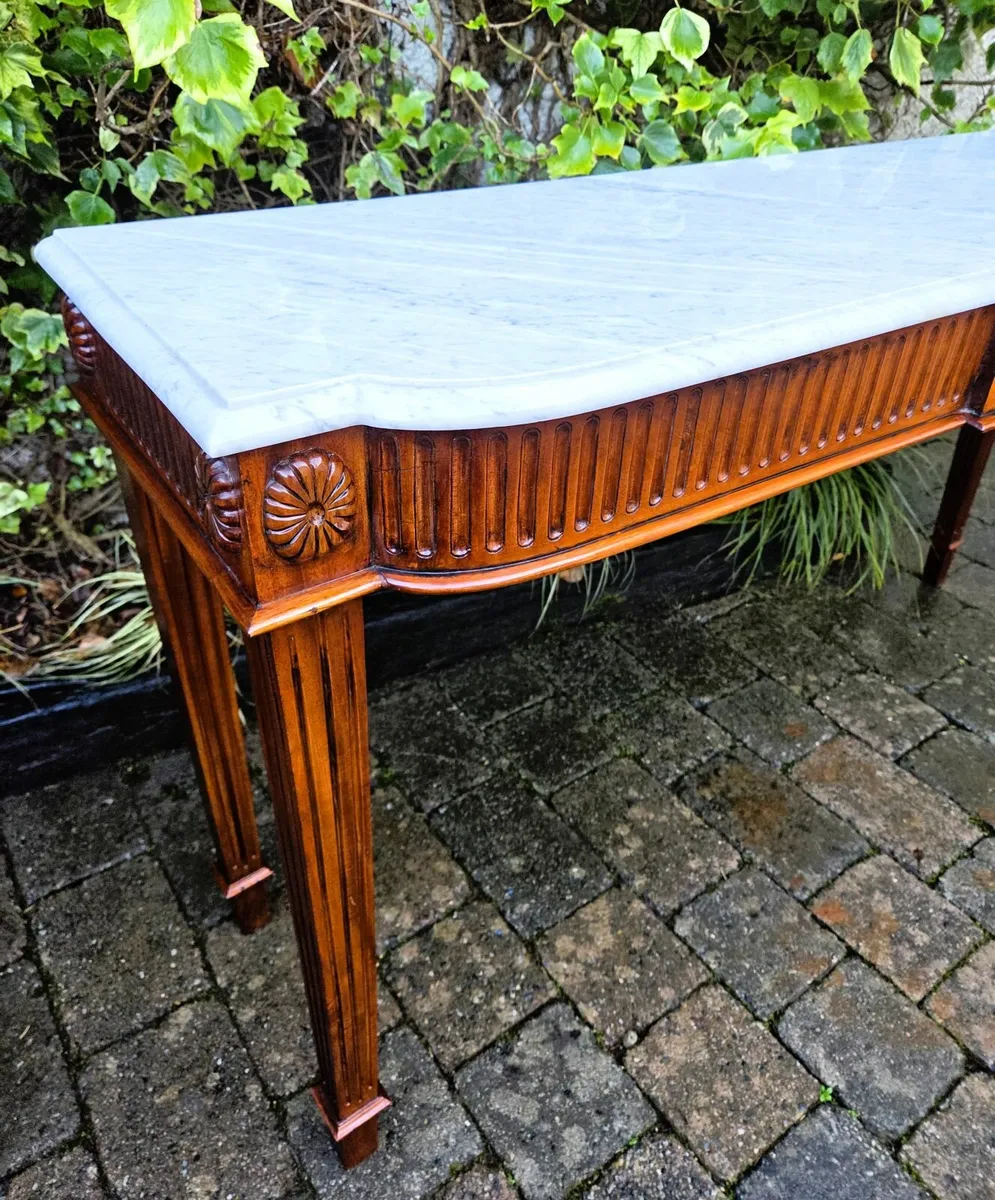 Large Vintage Marble Top Side Table/Hall Table - Image 2