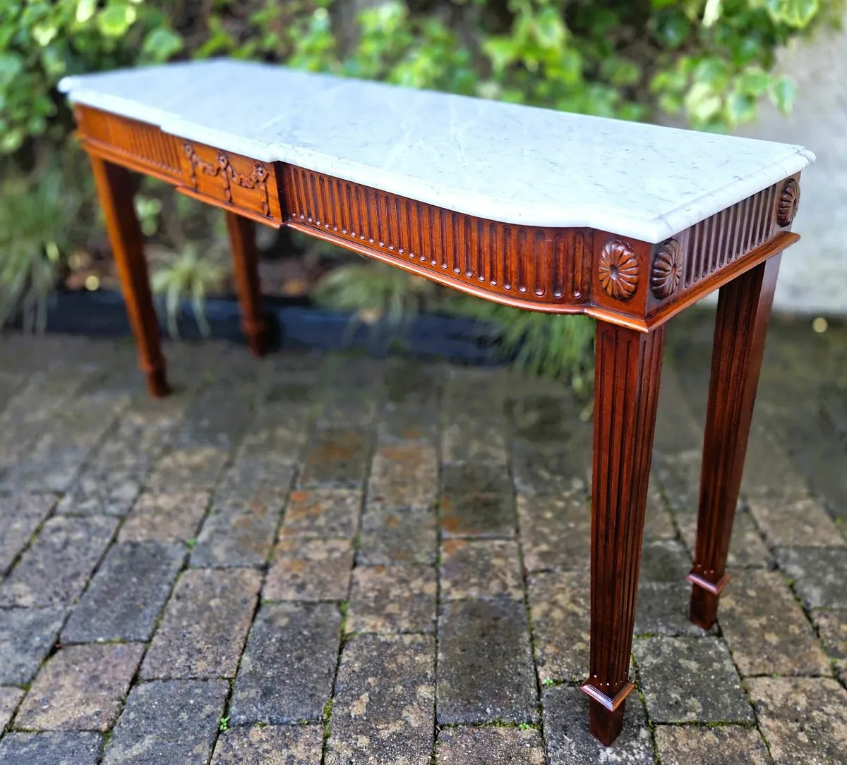 Large Vintage Marble Top Side Table/Hall Table - Image 3