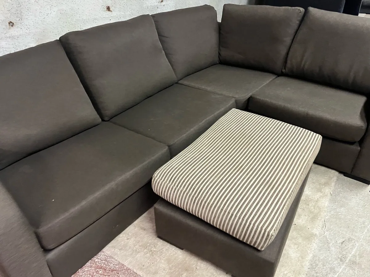 Brown corner sofa l shaped furniture - Image 1