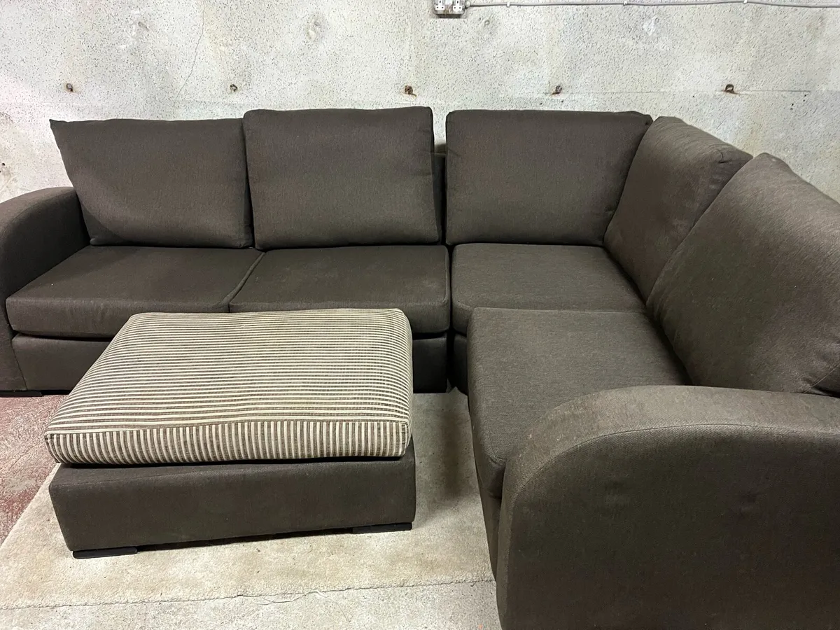 Brown corner sofa l shaped furniture - Image 2
