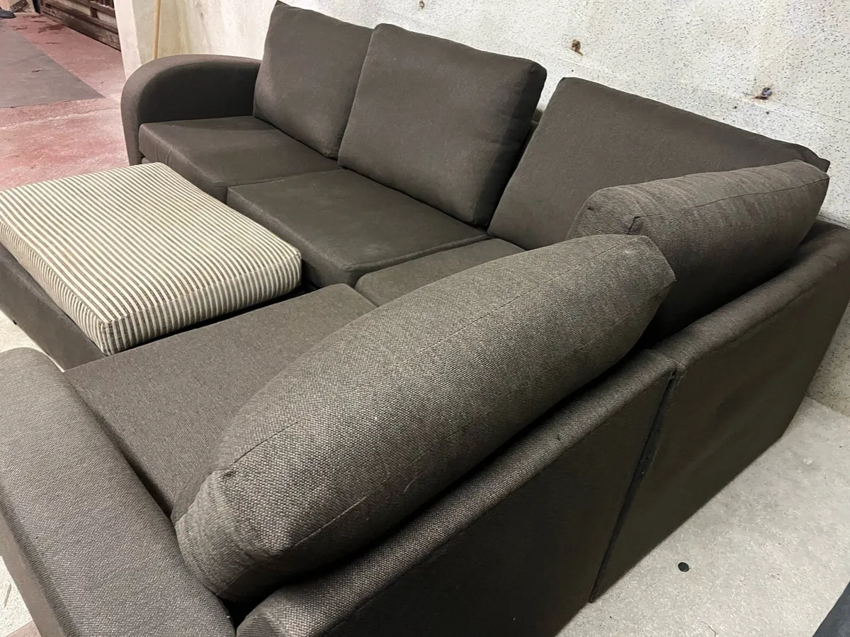 Brown corner sofa l shaped furniture - Image 3