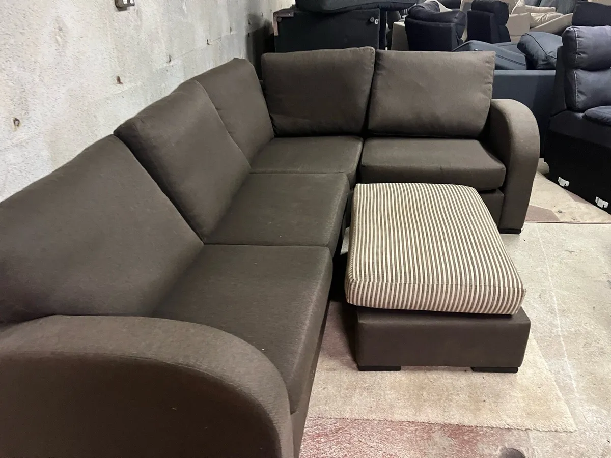 Brown corner sofa l shaped furniture - Image 4