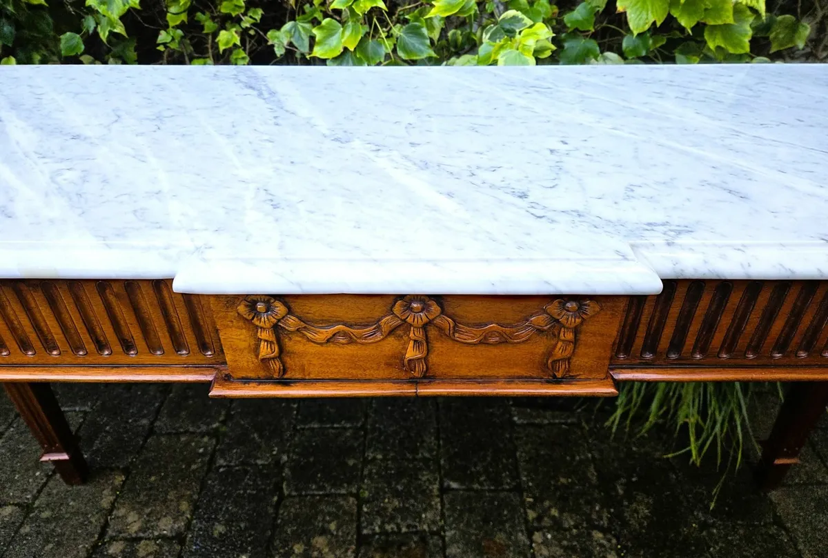 Large Vintage Marble Top Side Table/Hall Table - Image 4