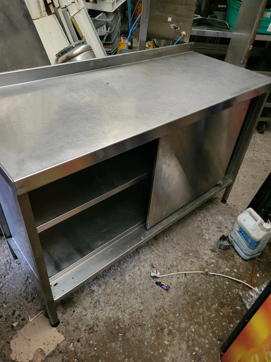 Table Stainless Steel Shelved, Front Door - Image 3