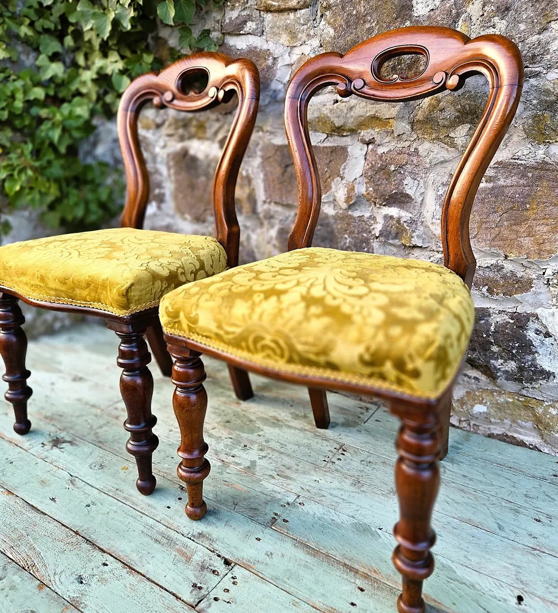 Pair of Victorian Balloon Back Chairs - Circa 1880 - Image 1