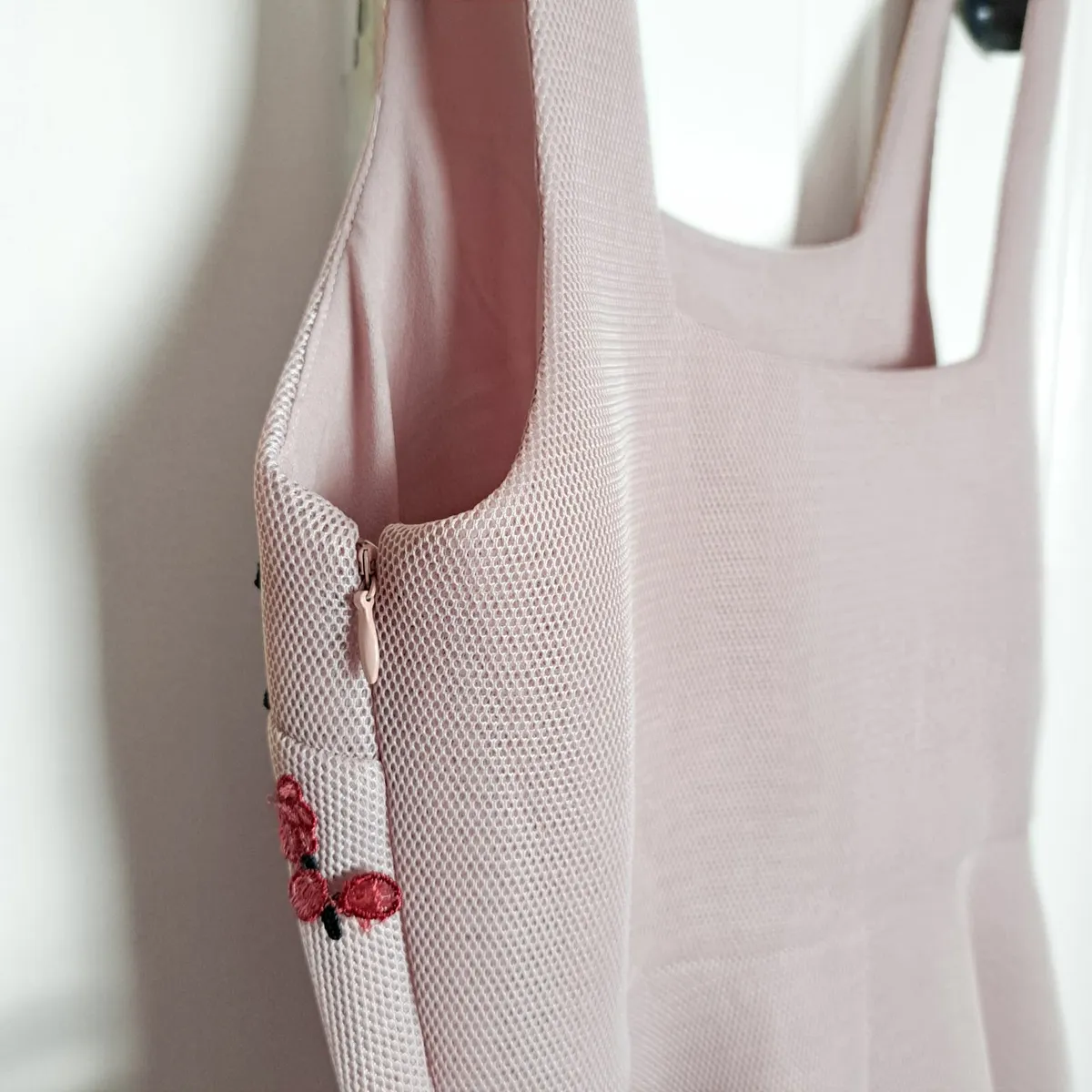 New Look Pink Floral Embroidered A-line Dress 12UK - Image 2