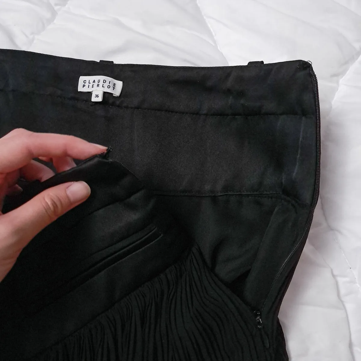 Claudie Pierlot Black Pleated Midi Skirt 10UK/38EU - Image 4