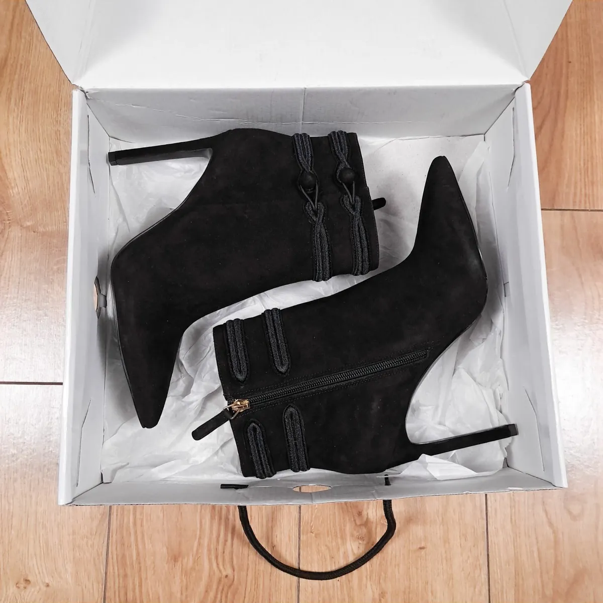 Nine West Black Suede Ankle Boots Heel 5.5UK - Image 1