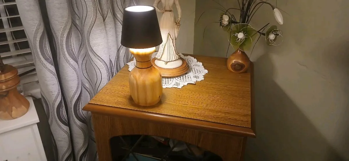 Woodturned touch lamp