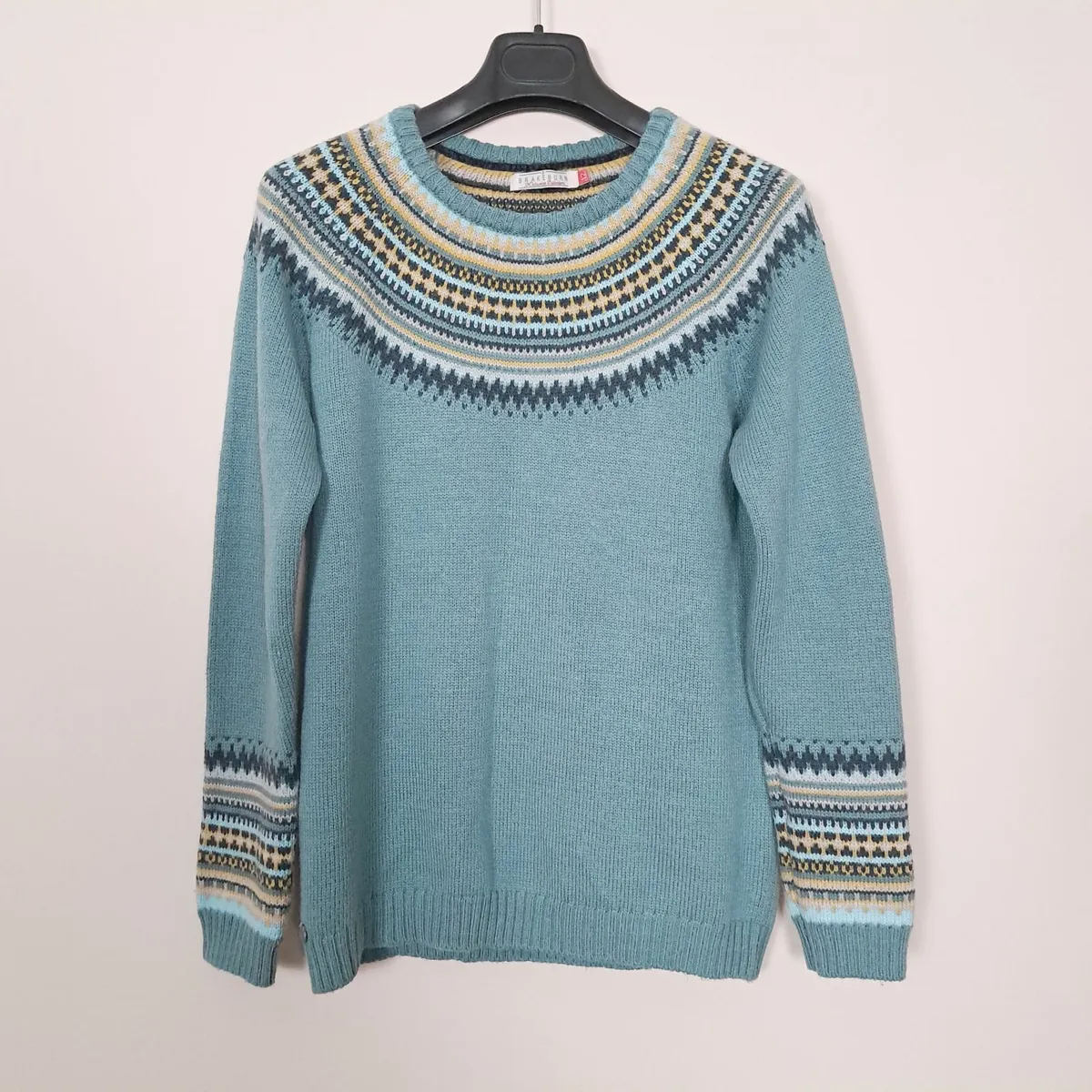 Brakeburn Teal Blue Fairisle Jumper 12UK/40EU - Image 1