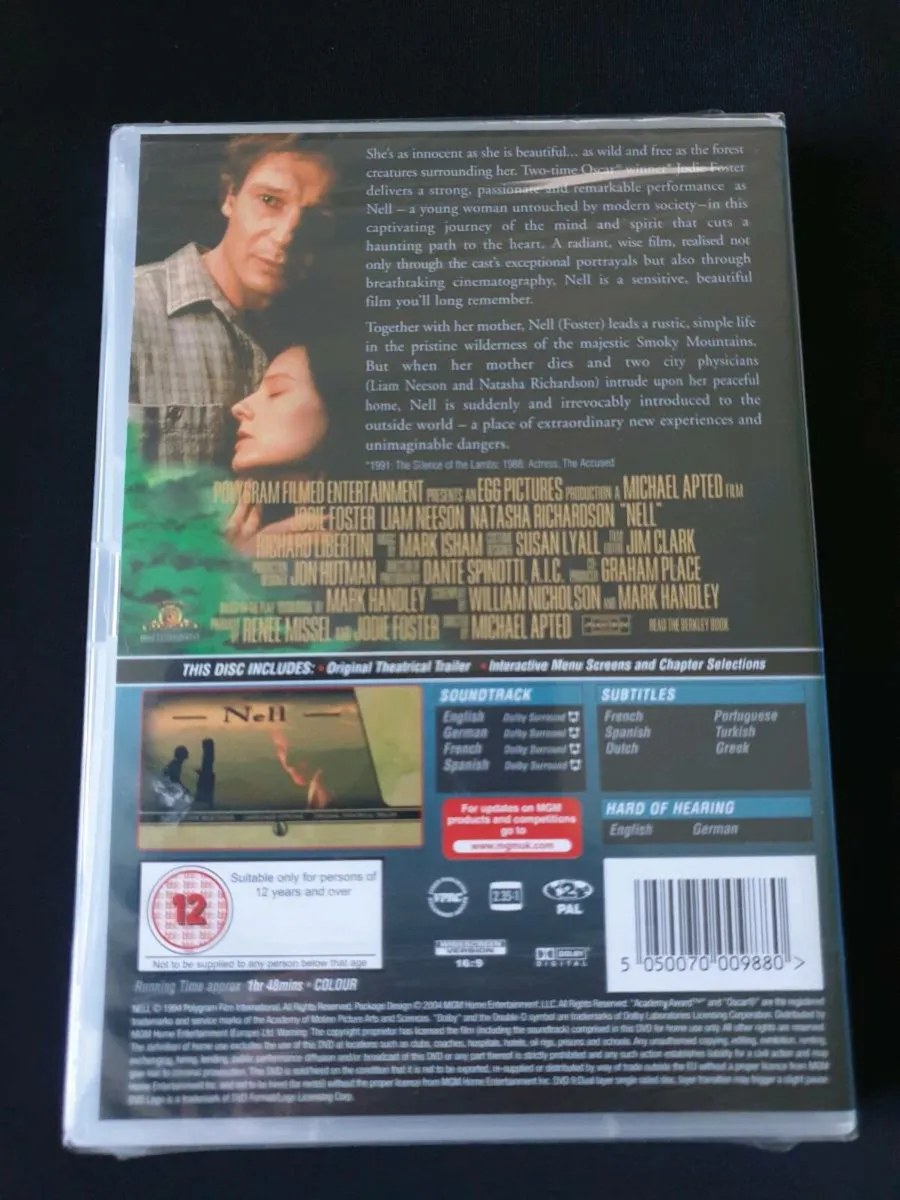 Nell 1994 DVD Jodie Foster Liam Neeson - Image 2