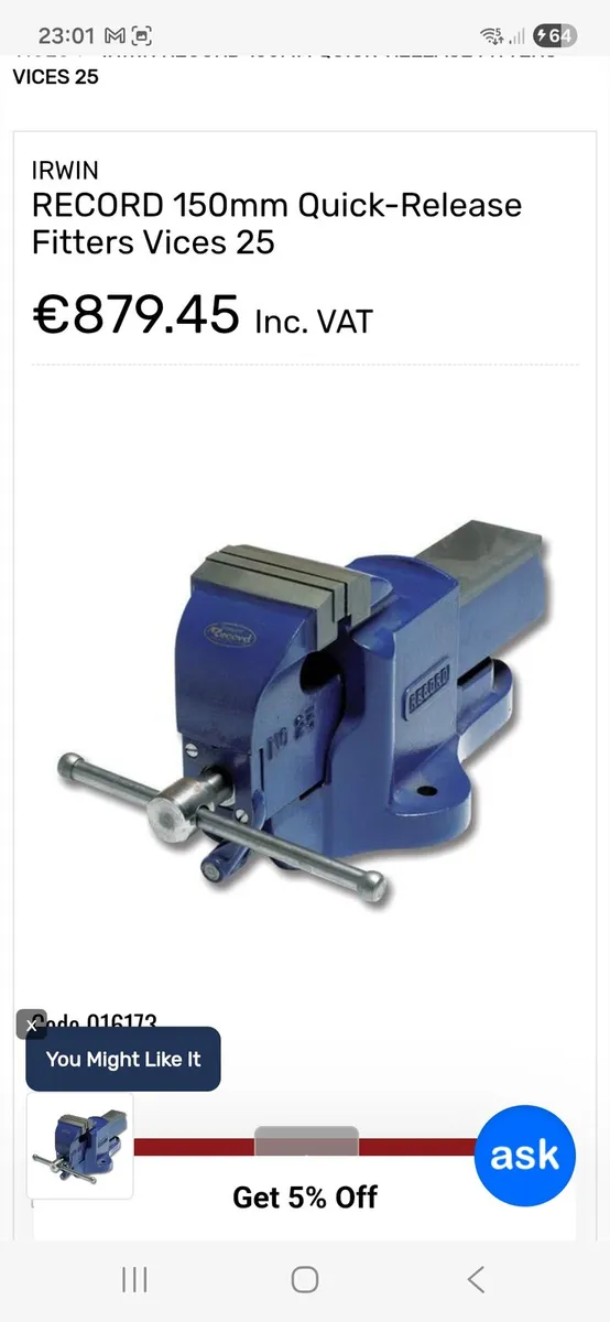 Irwin record no25 vice - Image 1