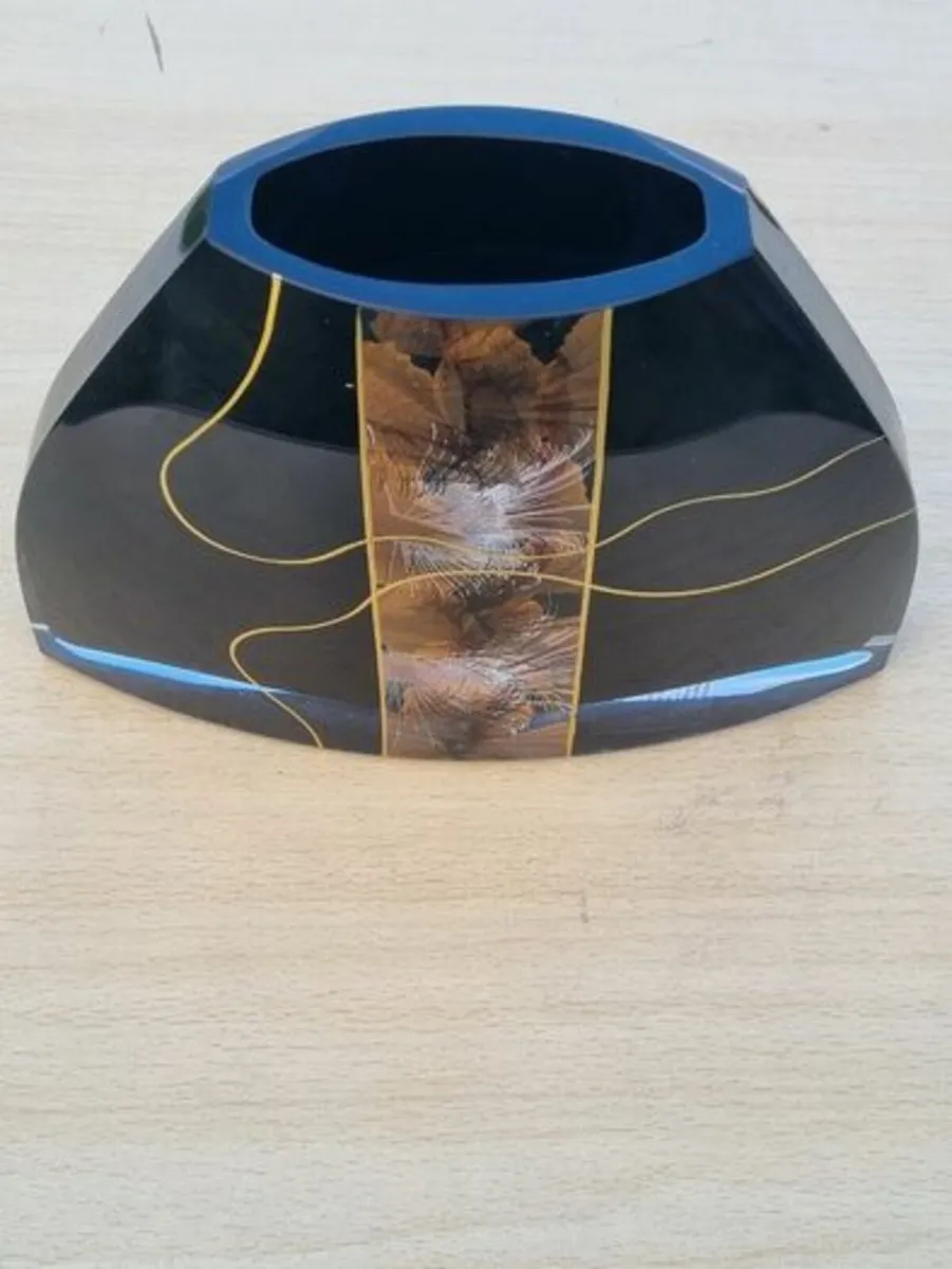 Modern Scandinavian flat black glass vase - Image 4