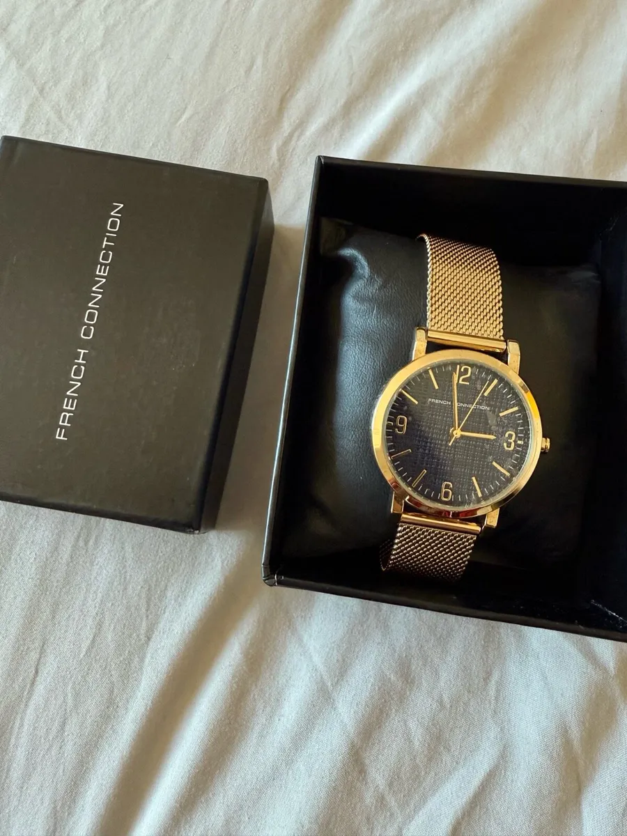 Brand new French Connection watch, gold and blue - Image 1