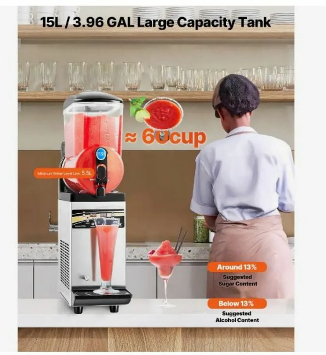 Commercial Frozen Drink Maker, 15L Single Tank - Image 3