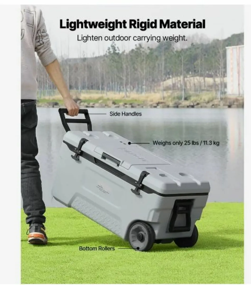 Portable Cooler, 74 QT Wheeled Cooler - Image 3