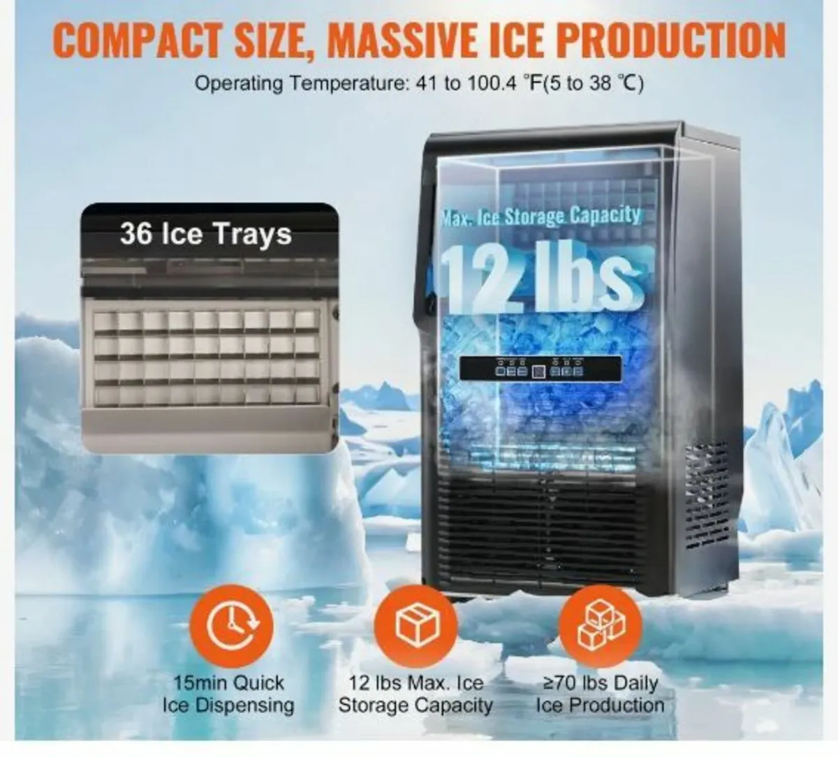 Commercial Ice Maker Freestanding Cabinet Machine - Image 4