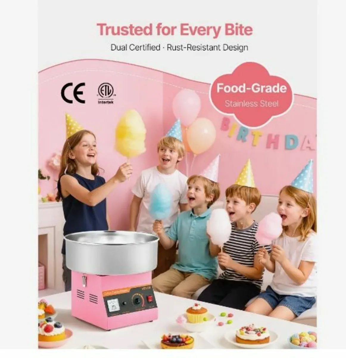 Cotton Candy Machine Commercial, 1000W - Image 3