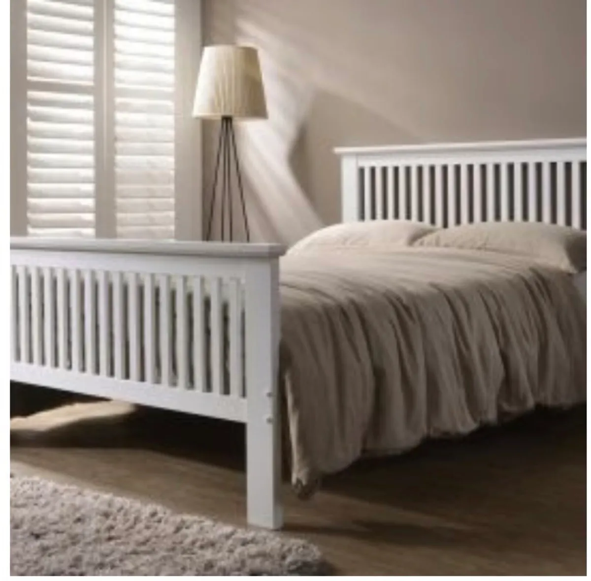 White king size bed frame* In the box, never used.