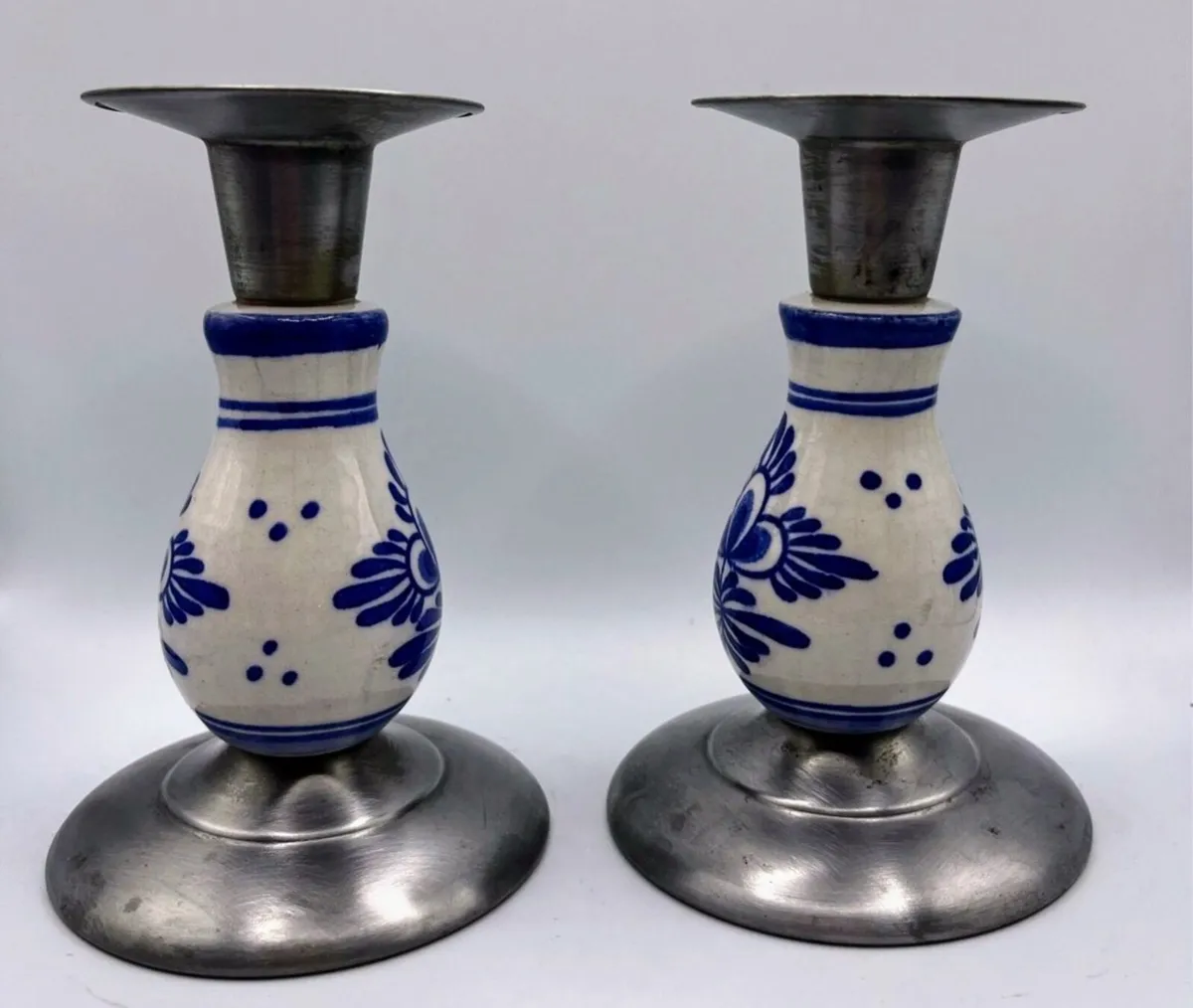 Vintage Porcelain Candlestick Holders - Image 2