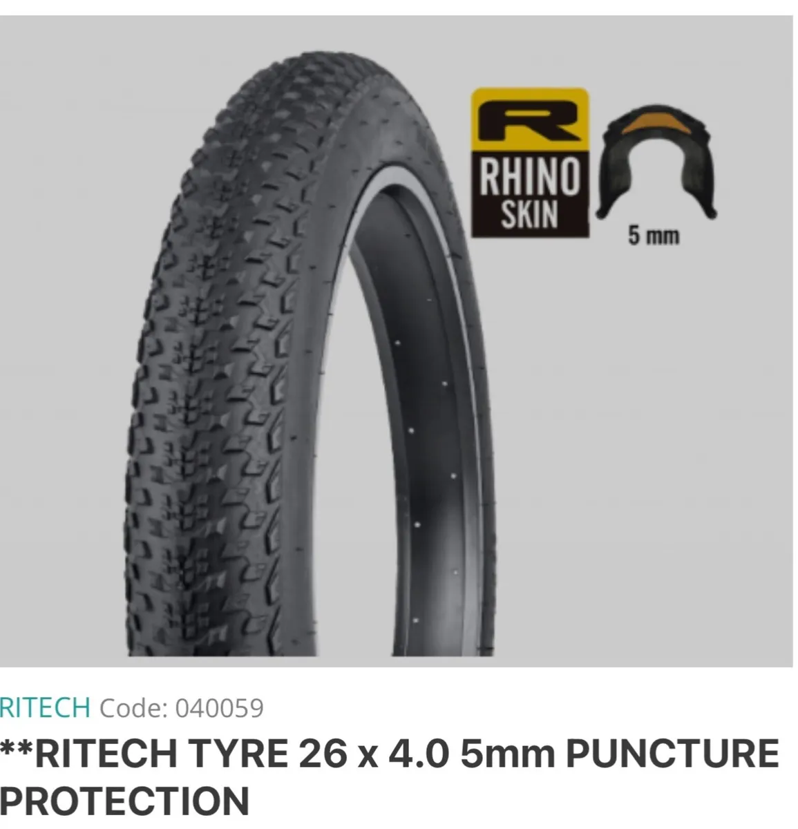 Tyres 26-4,0  puncture protection 5 mm