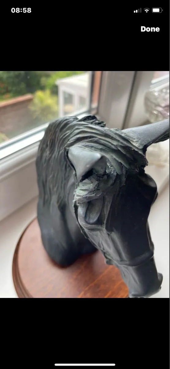 Vintage Black Resin Horse Head Display - Image 4
