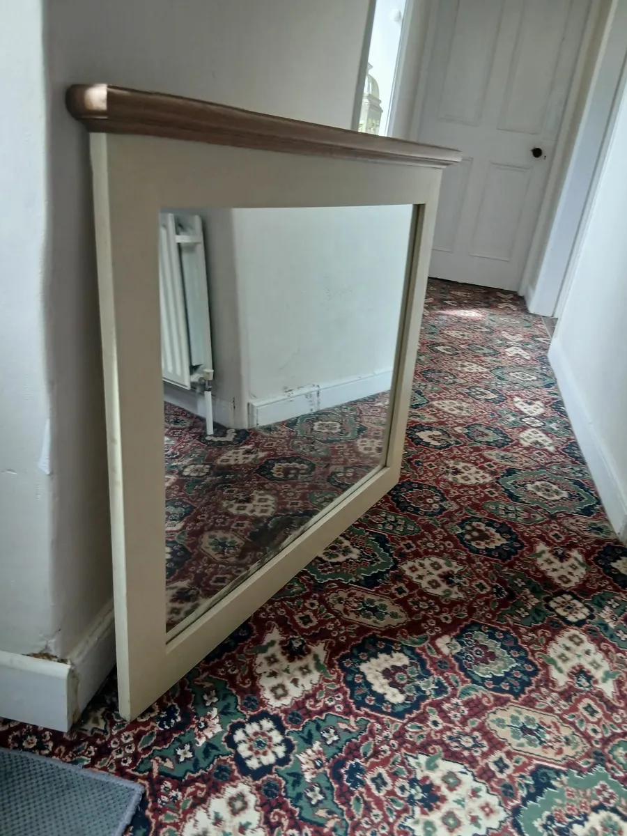Large 1 meter modern distressed  mirror - Image 1