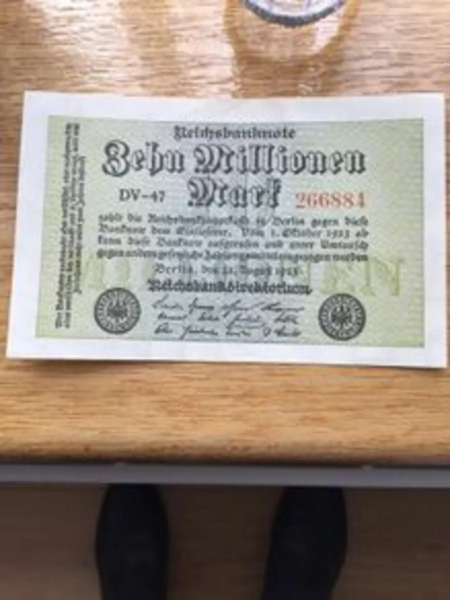 Rare 1923 German Banknote - Zehn Millionen  Mark