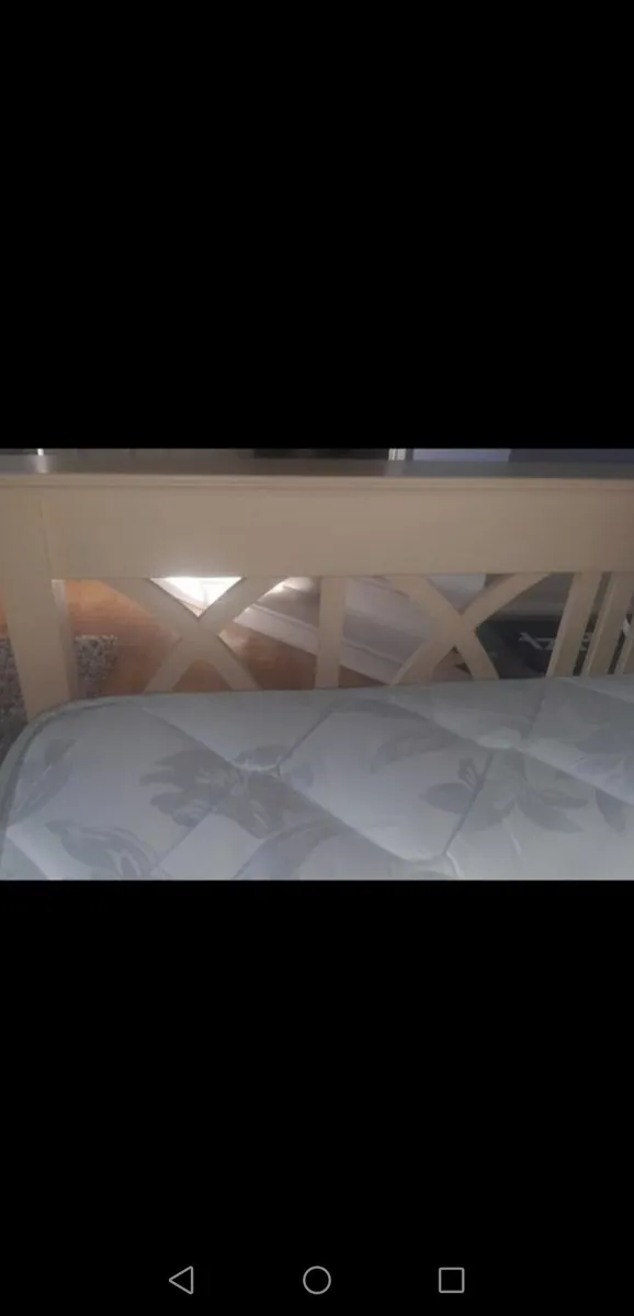 King Size Cream Bed C/W Mattress - Image 4