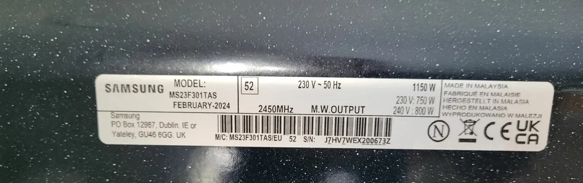 Microwave Samsung 23L 800W - Very good condition - Image 3