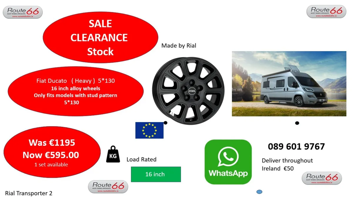 FIAT DUCATO  MAXI ALLOY WHEEL SALE - Image 1