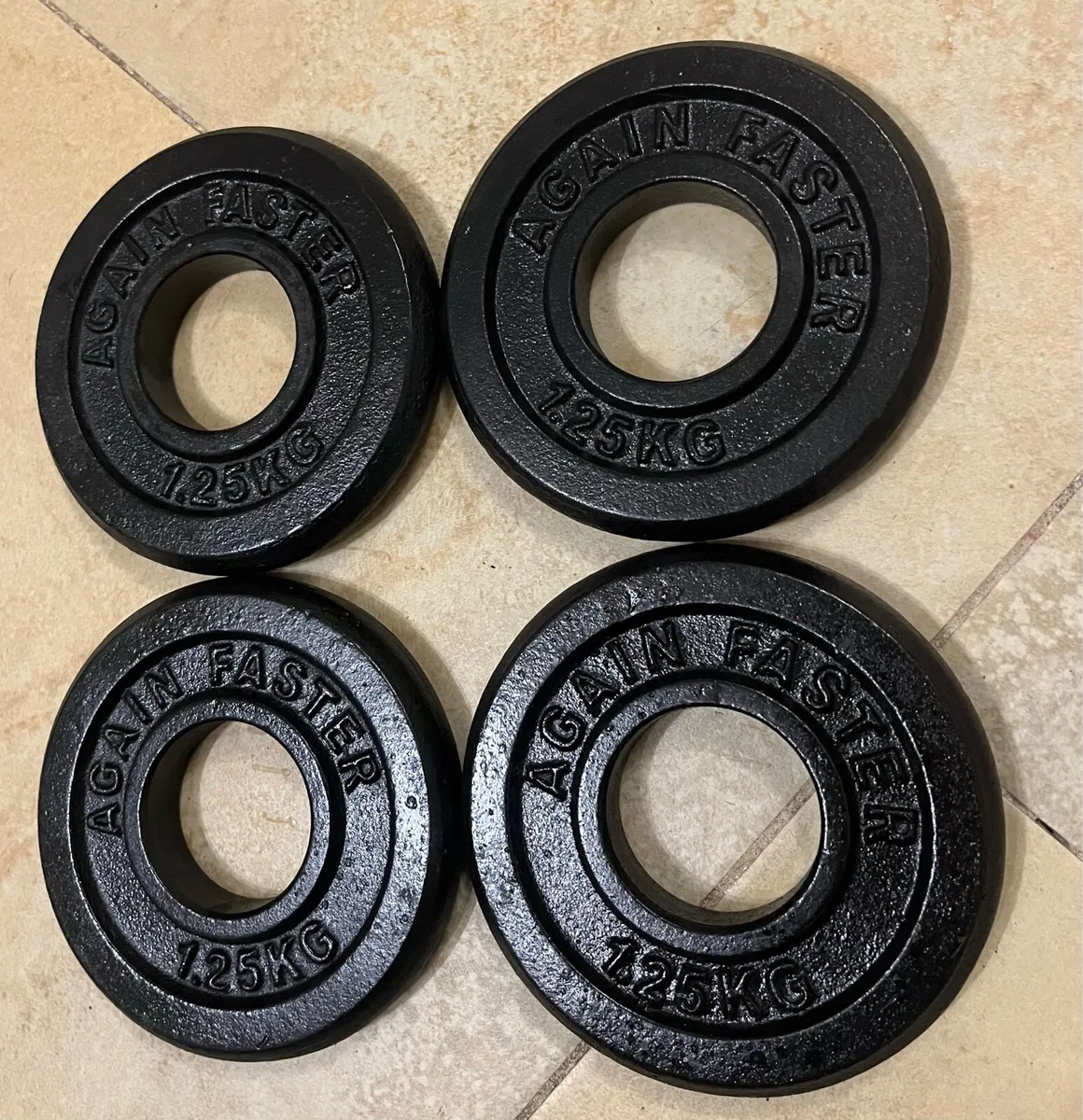 4x2.5kg,4x1.25kg Olympic weight plates - Image 2