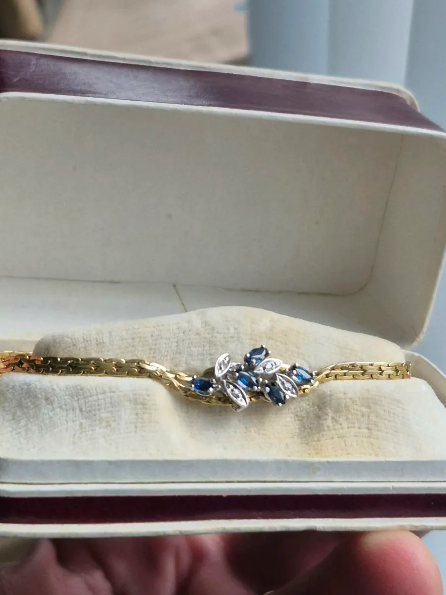 18k (750) gold bracelet with Sapphire and Diamond - Image 1