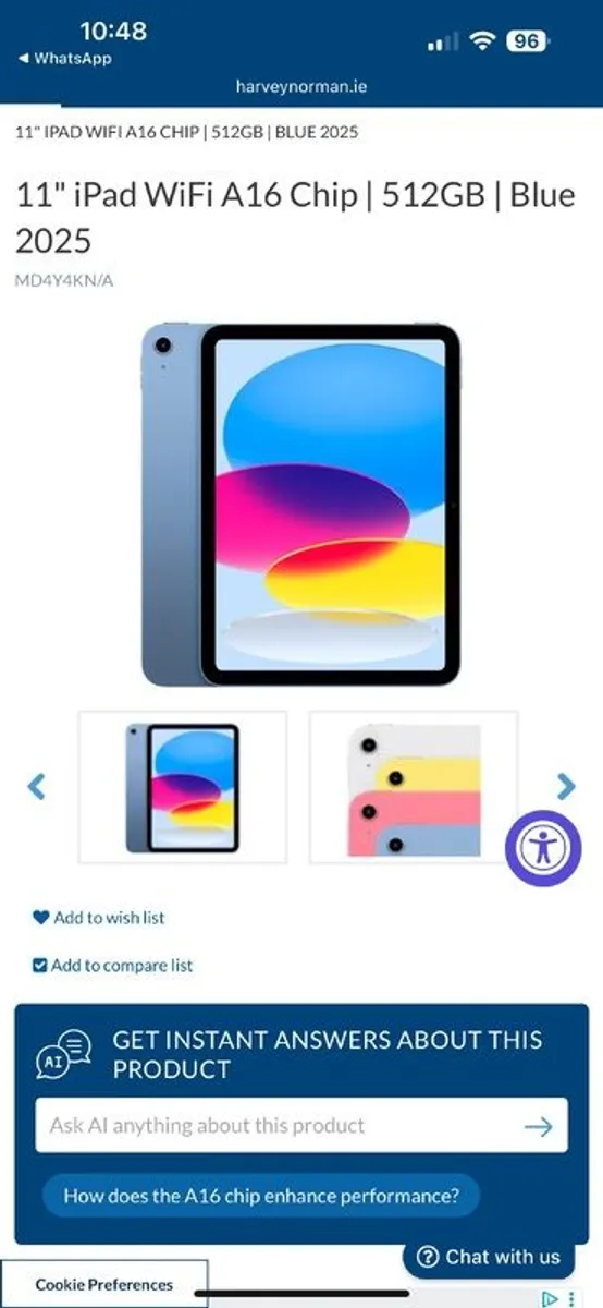 Apple iPad: Model A16, 512gb - Image 1