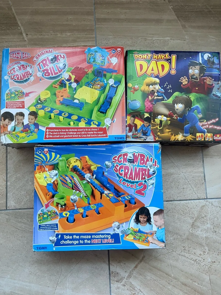 board games - screwball scramble, don’t wake dad