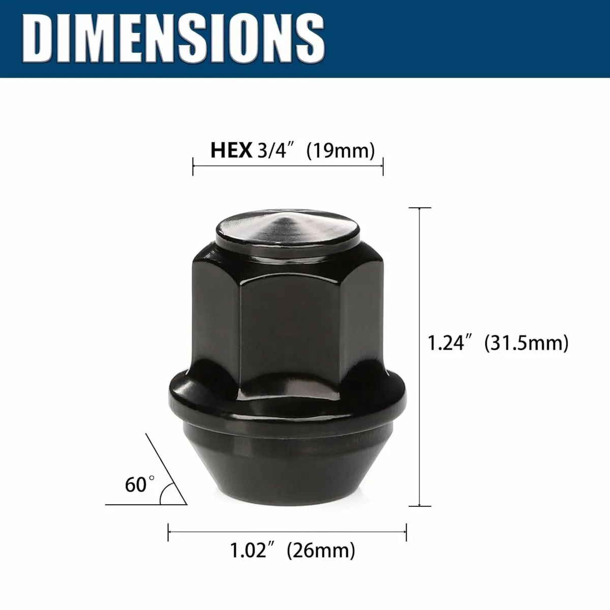 FORD 20pcs M12x1.5 One-Piece Tapered Seat Alloy Wh - Image 1