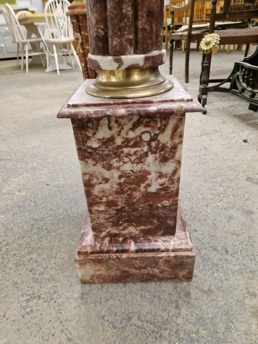 Pair vintage marble columns, pedestals - Image 4
