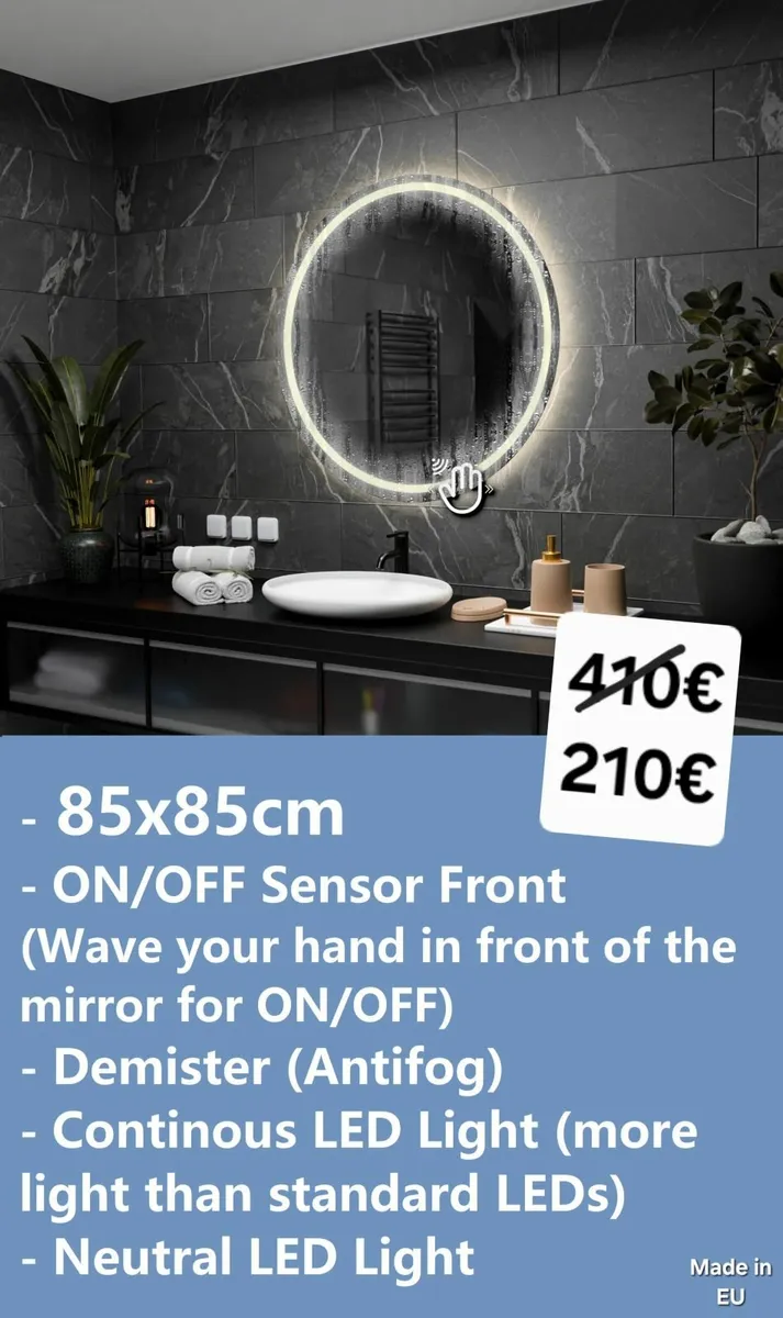 LED Bathroom Mirror Antifog Demister Defogger - Image 1