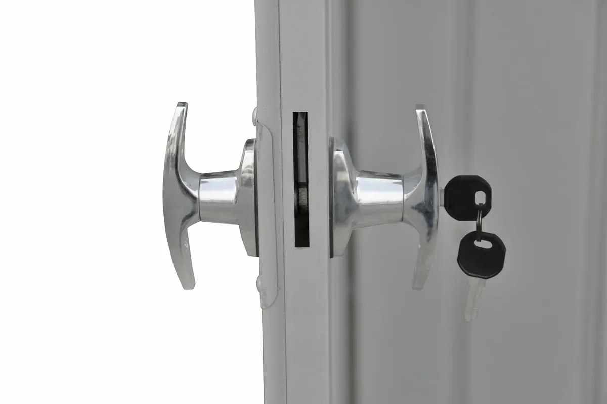 Silver 8×6 Palladium Steel Shed+FREE Patio Box 🎁 - Image 3