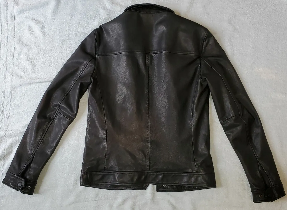 New.>>>AllSaints Luck Black Leather Jacket>>>NEW - Image 4
