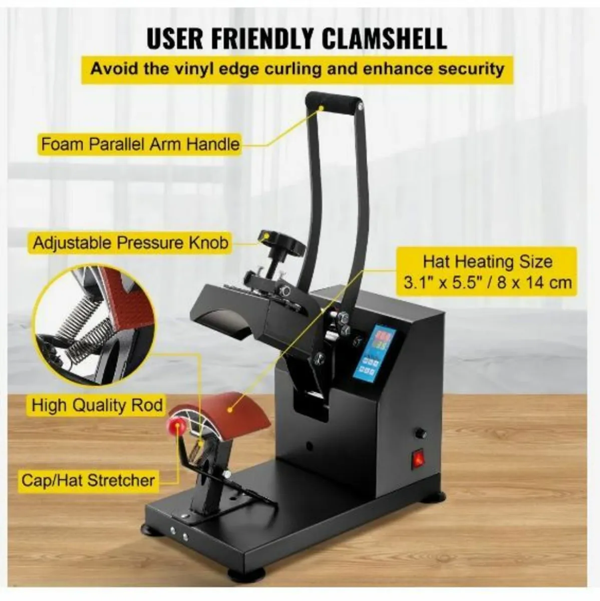 Hat Heat Press 5.5 x 3.5 inch - Image 3