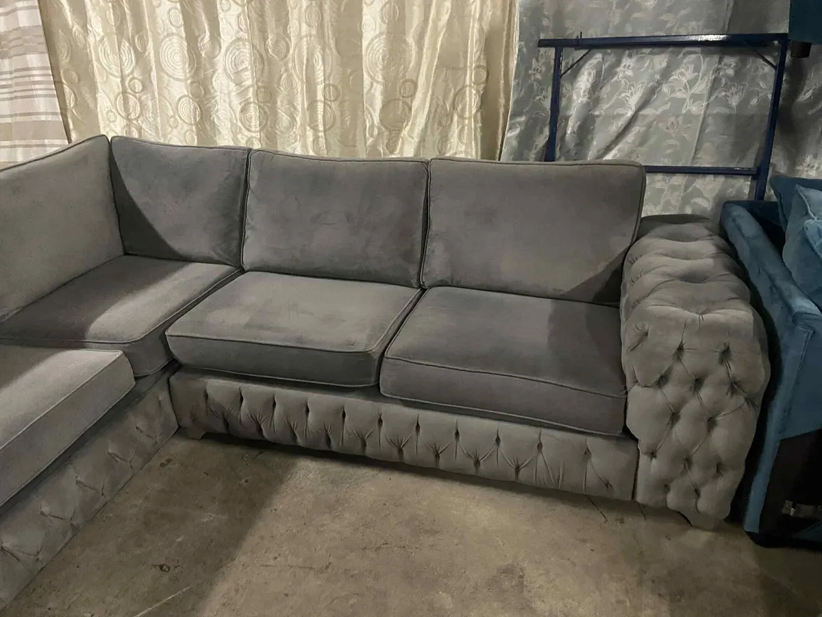 Grey L shape sofa - Image 1