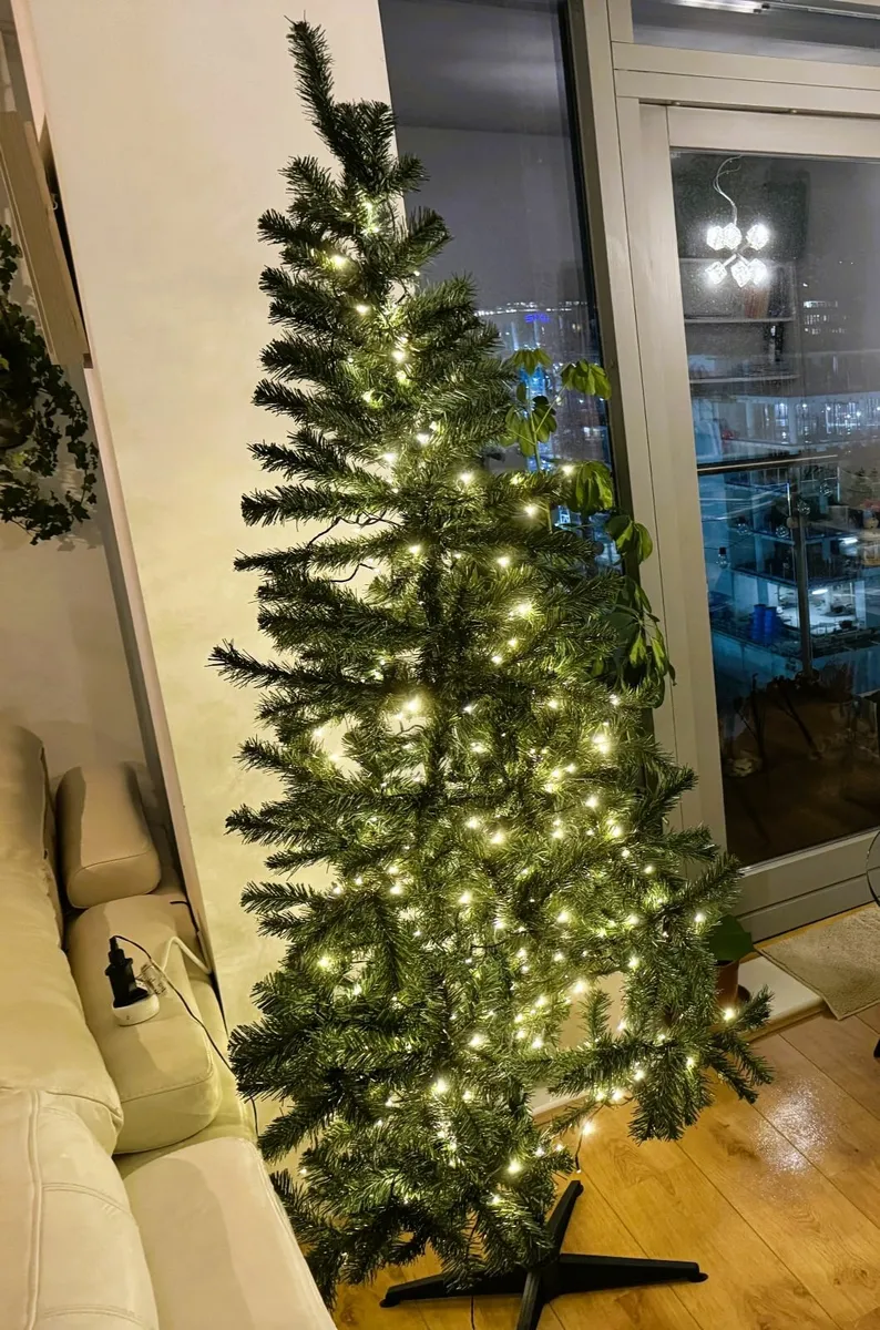 7ft  Christmas Tree + Lights & Ornaments - Image 1