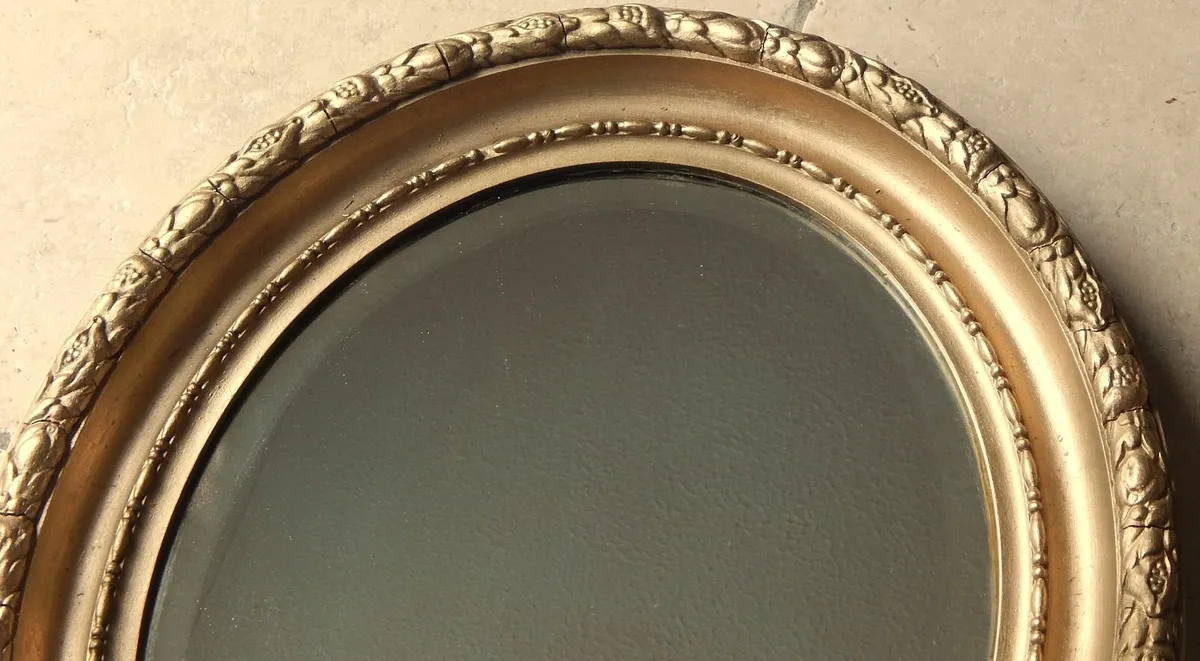 Large Vintage Bevelled Edge Mirror - Image 4