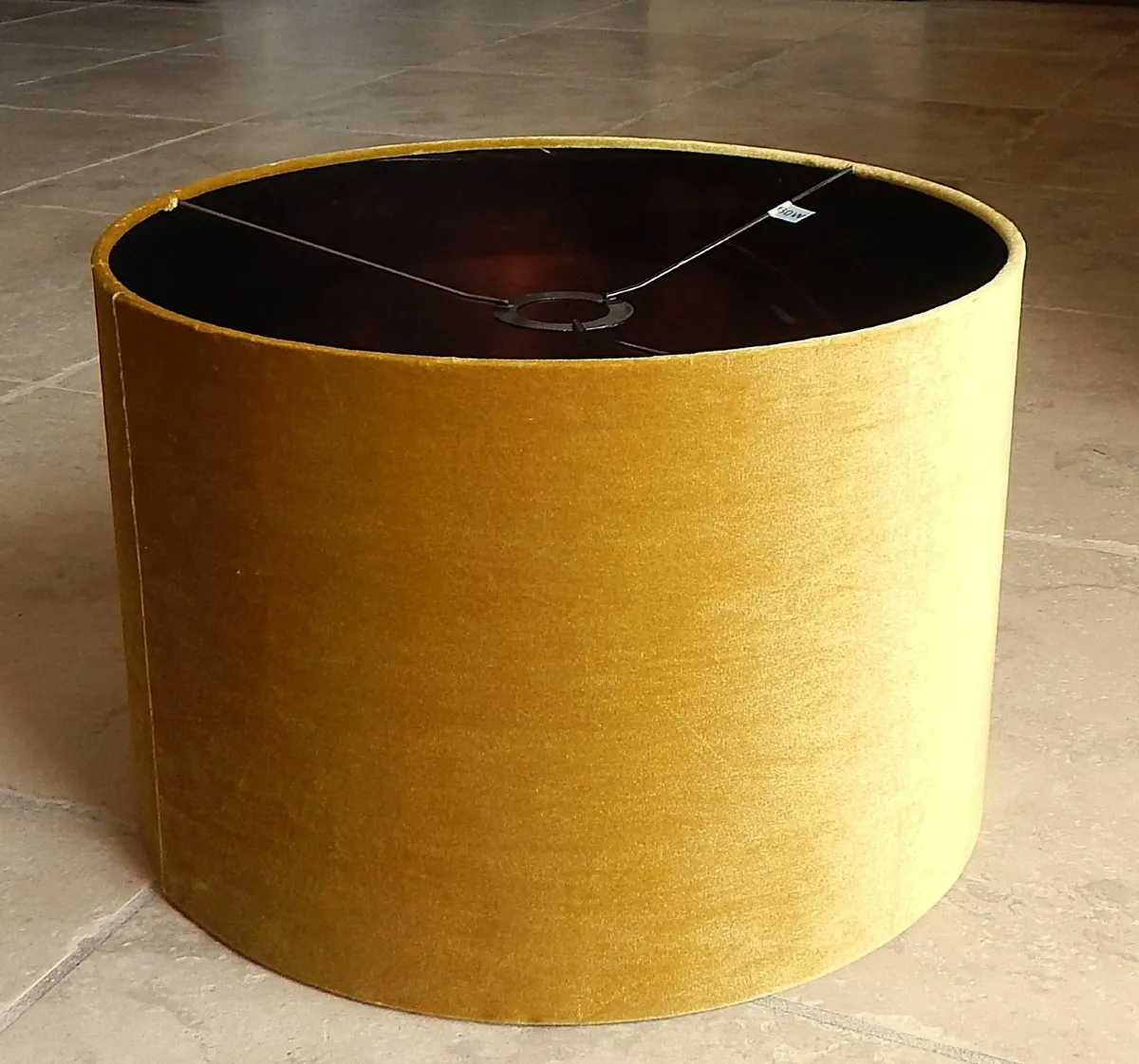 Large Velvet Fabric Cylinder Lampshade - Image 1