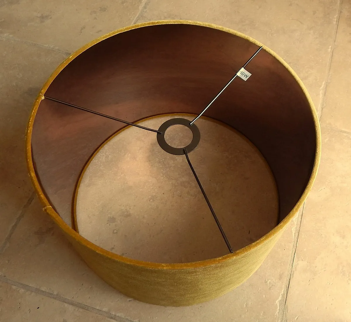 Large Velvet Fabric Cylinder Lampshade - Image 2