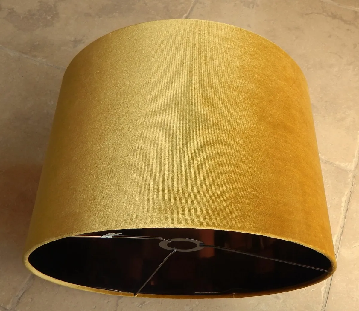 Large Velvet Fabric Cylinder Lampshade - Image 4