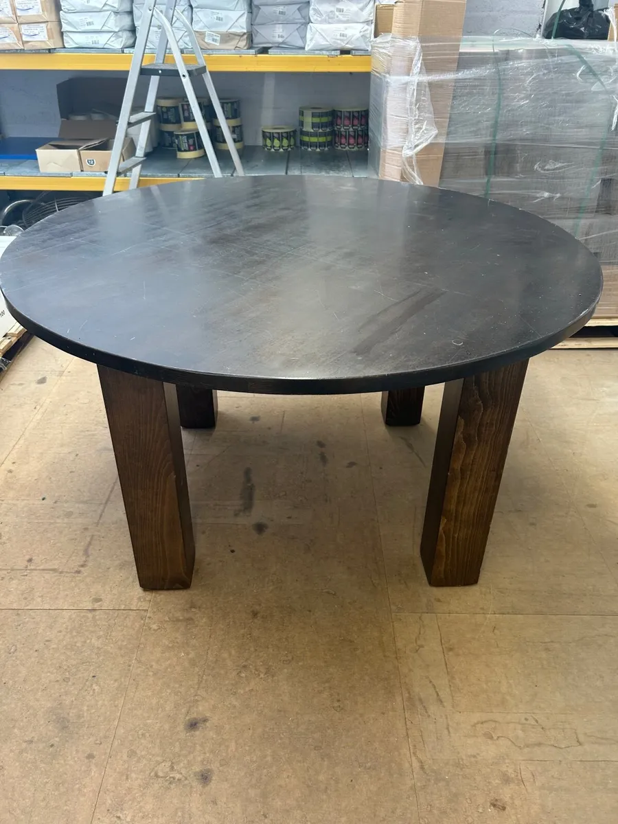 Round Solid Wooden Table - Image 1