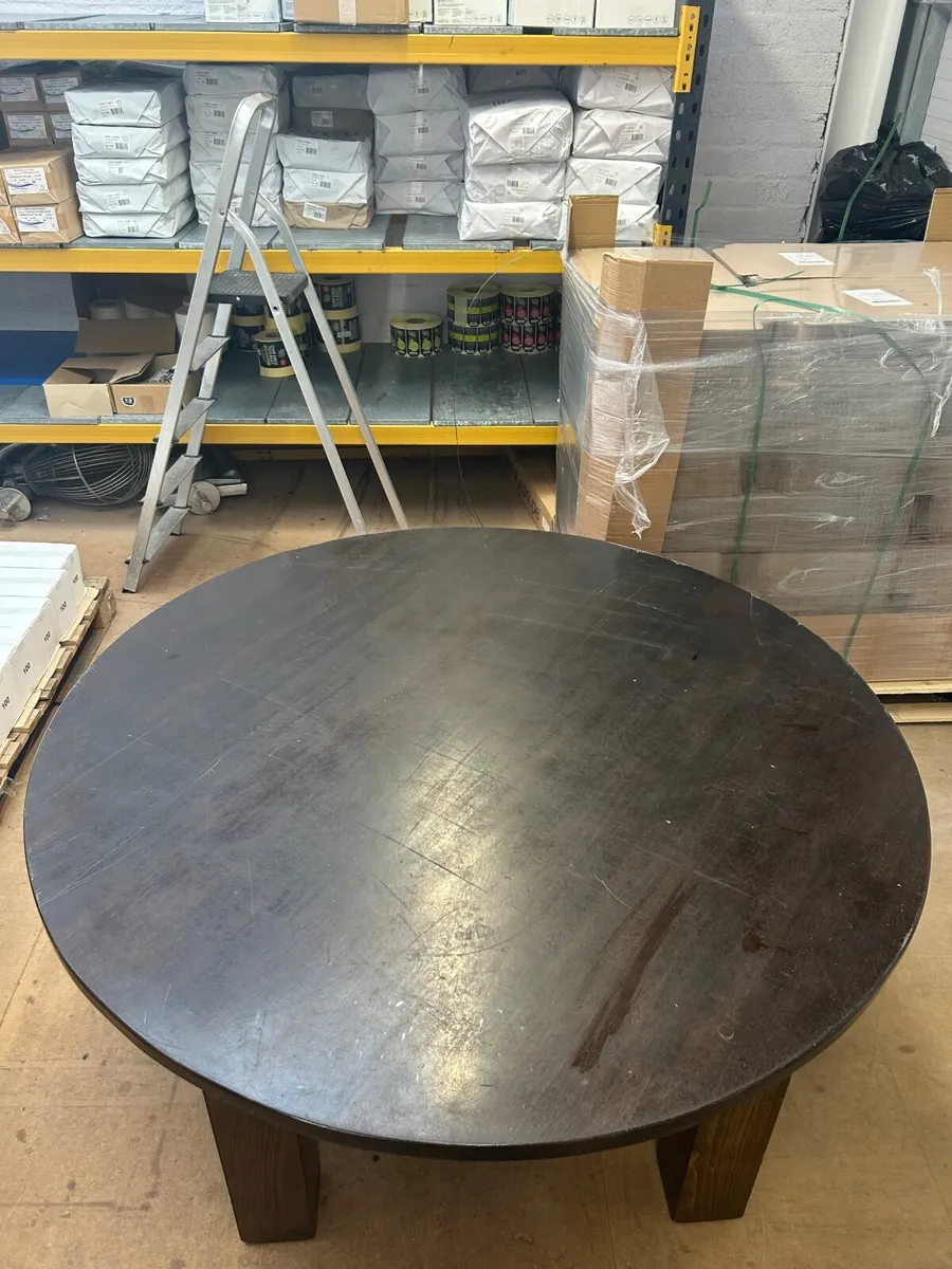 Round Solid Wooden Table - Image 2