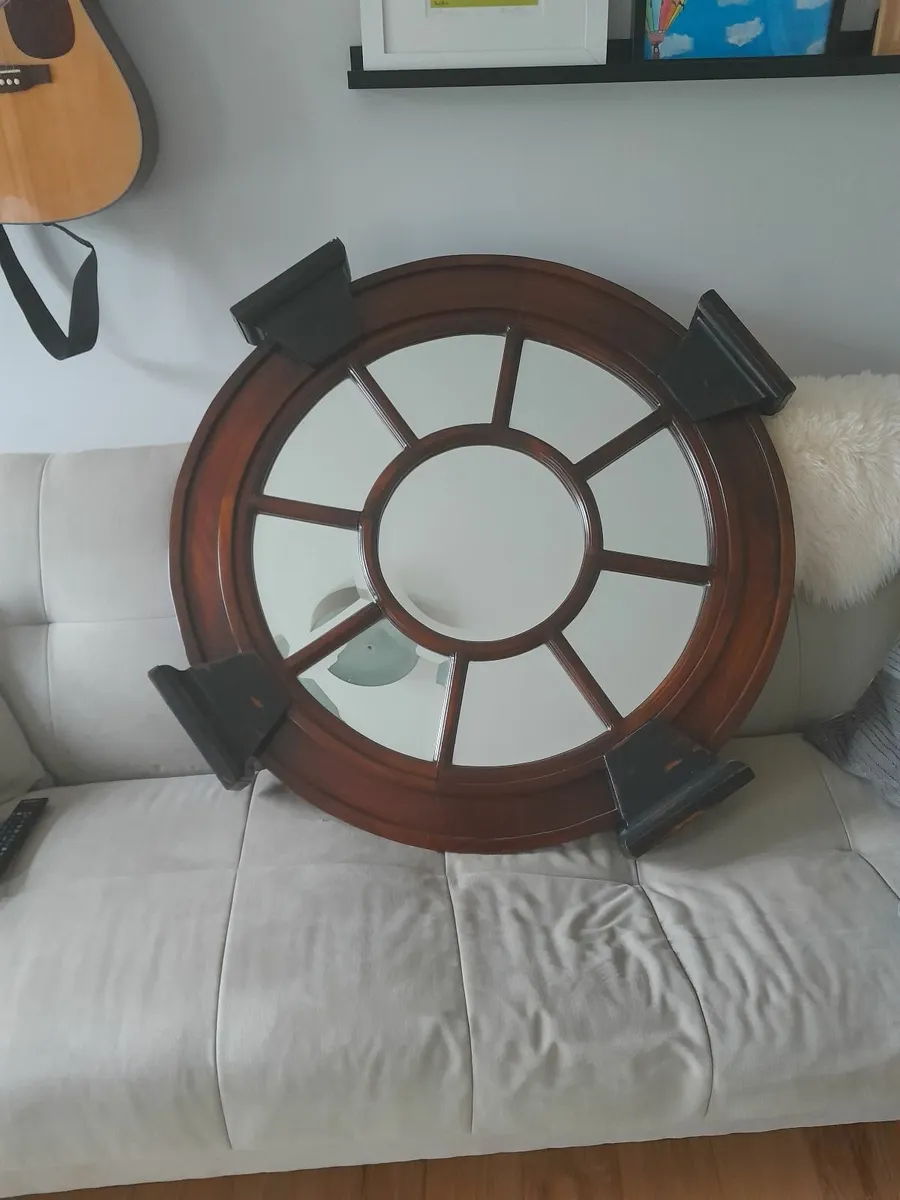 Large Hardwood Mirror - Image 2